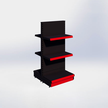 Middenstelling - H140 x B66,5 x D37 cm - 3 niveaus - Zwart