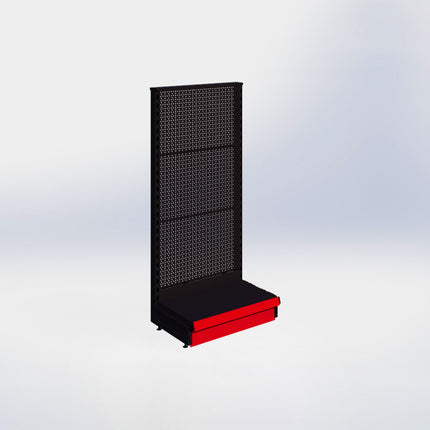 Kopstelling perforatie - H140 x B66,5 x D37 cm - 1 niveau - Zwart