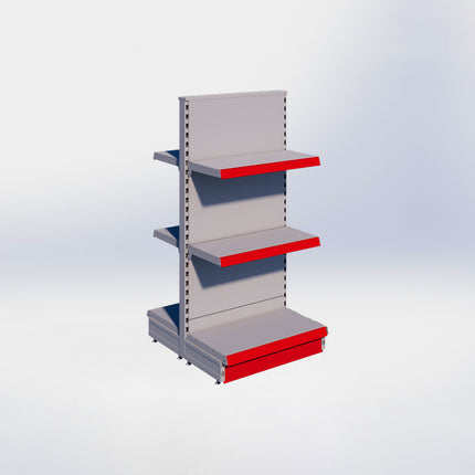 Middenstelling - H140 x B66,5 x D37 cm - 3 niveaus - Grijs