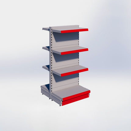 Middenstelling - H140 x B66,5 x D37 cm - 4 niveaus - Grijs