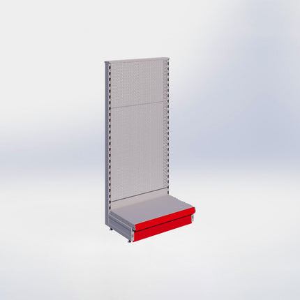 Kopstelling perforatie - H140 x B66,5 x D37 cm - 1 niveau - Grijs