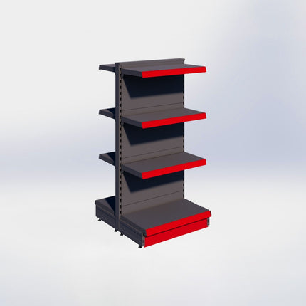 Middenstelling - H140 x B66,5 x D37 cm - 4 niveaus - Antraciet