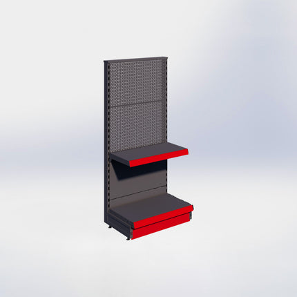 Kopstelling perforatie - H140 x B66,5 x D37 cm - 2 niveaus - Antraciet