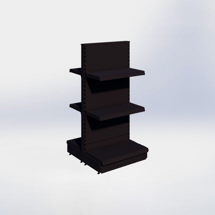 Middenstelling - H140 x B66,5 x D37 cm - 3 niveaus - Zwart