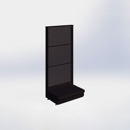 Kopstelling perforatie - H140 x B66,5 x D37 cm - 1 niveau - Zwart