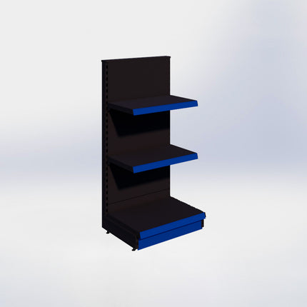 Kopstelling - H140 x B66,5 x D47 cm - 3 niveaus - Zwart