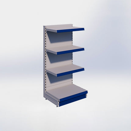 Kopstelling - H140 x B66,5 x D47 cm - 4 niveaus - Grijs