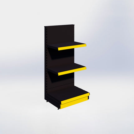 Kopstelling - H140 x B66,5 x D47 cm - 3 niveaus - Zwart