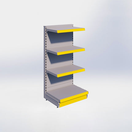 Kopstelling - H140 x B66,5 x D47 cm - 4 niveaus - Grijs