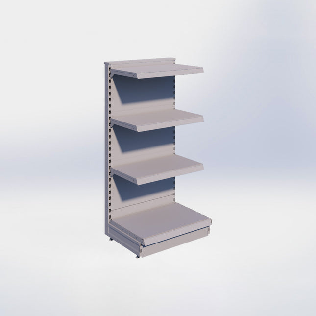 Kopstelling - H140 x B66,5 x D47 cm - 4 niveaus - Grijs