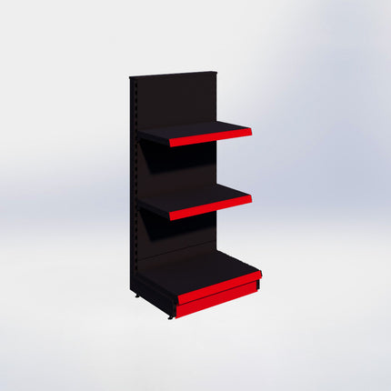 Kopstelling - H140 x B66,5 x D47 cm - 3 niveaus - Zwart