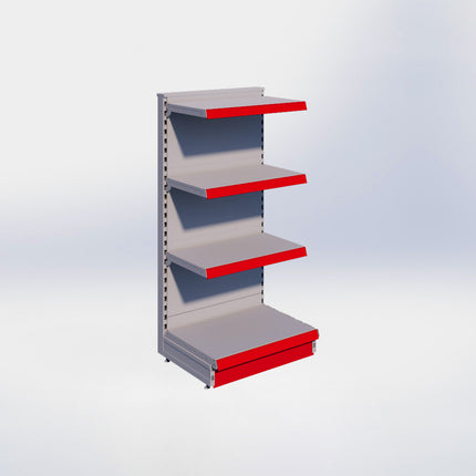 Kopstelling - H140 x B66,5 x D47 cm - 4 niveaus - Grijs