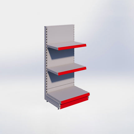 Kopstelling - H140 x B66,5 x D47 cm - 3 niveaus - Grijs