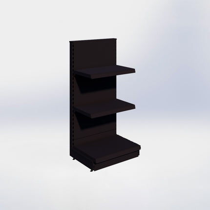 Kopstelling - H140 x B66,5 x D47 cm - 3 niveaus - Zwart