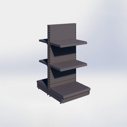 Middenstelling - H140 x B66,5 x D47 cm - 3 niveaus - Antraciet