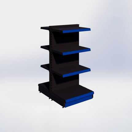 Middenstelling - H140 x B66,5 x D47 cm - 4 niveaus - Zwart