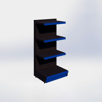 Kopstelling - H140 x B66,5 x D47 cm - 4 niveaus - Zwart