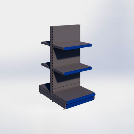 Middenstelling - H140 x B66,5 x D47 cm - 3 niveaus - Antraciet