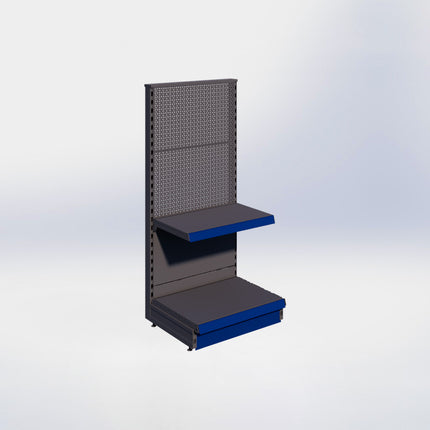 Kopstelling perforatie - H140 x B66,5 x D47 cm - 2 niveaus - Antraciet