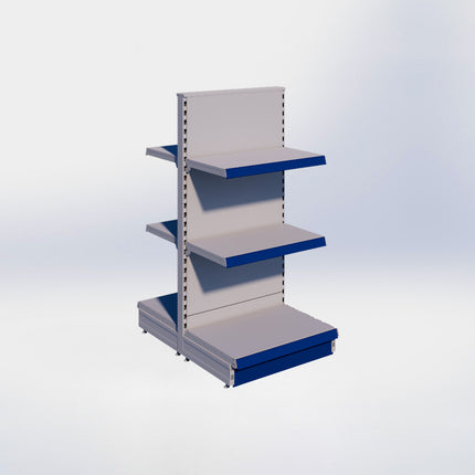 Middenstelling - H140 x B66,5 x D47 cm - 3 niveaus - Grijs