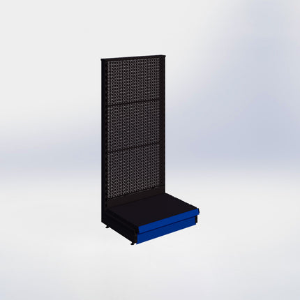 Kopstelling perforatie - H140 x B66,5 x D47 cm - 1 niveau - Zwart