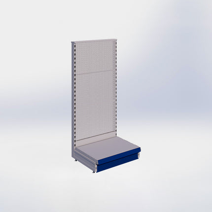 Kopstelling perforatie - H140 x B66,5 x D47 cm - 1 niveau - Grijs