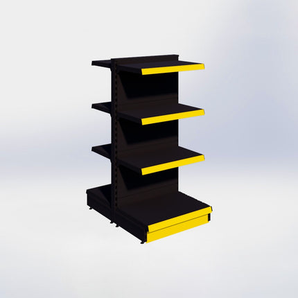 Middenstelling - H140 x B66,5 x D47 cm - 4 niveaus - Zwart