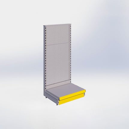 Kopstelling perforatie - H140 x B66,5 x D47 cm - 1 niveau - Grijs