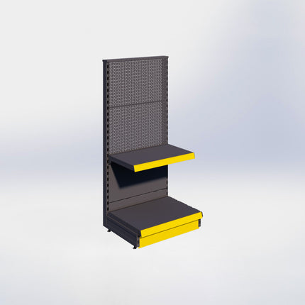 Kopstelling perforatie - H140 x B66,5 x D47 cm - 2 niveaus - Antraciet