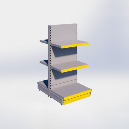 Middenstelling - H140 x B66,5 x D47 cm - 3 niveaus - Grijs