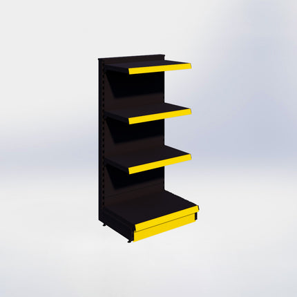 Kopstelling - H140 x B66,5 x D47 cm - 4 niveaus - Zwart