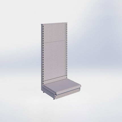 Kopstelling perforatie - H140 x B66,5 x D47 cm - 1 niveau - Grijs