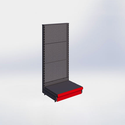 Kopstelling perforatie - H140 x B66,5 x D47 cm - 1 niveau - Antraciet