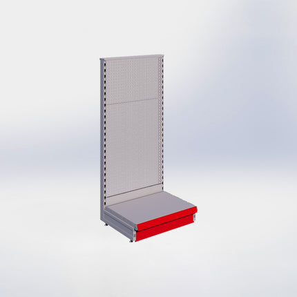 Kopstelling perforatie - H140 x B66,5 x D47 cm - 1 niveau - Grijs