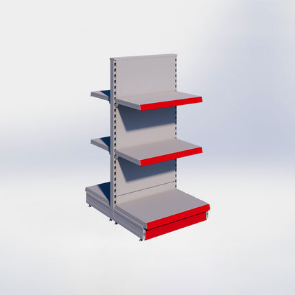 Middenstelling - H140 x B66,5 x D47 cm - 3 niveaus - Grijs