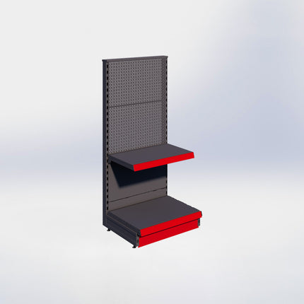 Kopstelling perforatie - H140 x B66,5 x D47 cm - 2 niveaus - Antraciet