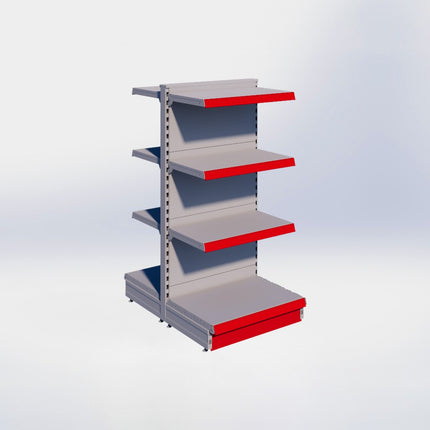 Middenstelling - H140 x B66,5 x D47 cm - 4 niveaus - Grijs