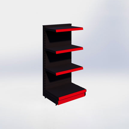 Kopstelling - H140 x B66,5 x D47 cm - 4 niveaus - Zwart