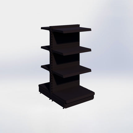 Middenstelling - H140 x B66,5 x D47 cm - 4 niveaus - Zwart