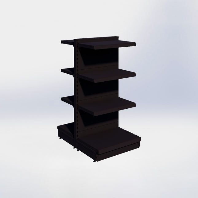 Middenstelling - H140 x B66,5 x D47 cm - 4 niveaus - Zwart