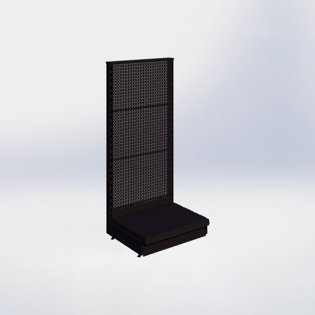 Kopstelling perforatie - H140 x B66,5 x D47 cm - 1 niveau - Zwart