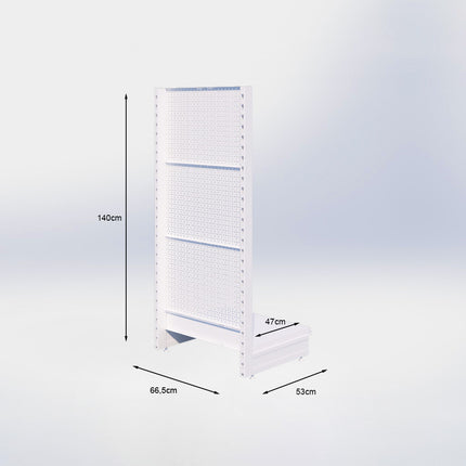 Kopstelling perforatie - H140 x B66,5 x D47 cm - 1 niveau - Antraciet