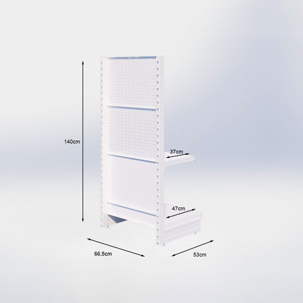 Kopstelling perforatie - H140 x B66,5 x D47 cm - 2 niveaus - Antraciet