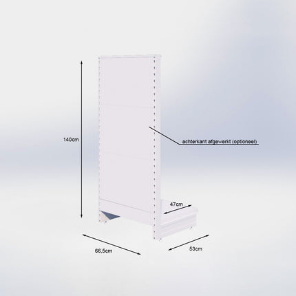 Kopstelling perforatie - H140 x B66,5 x D47 cm - 1 niveau - Antraciet