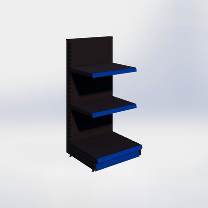 Kopstelling - H140 x B66,5 x D57 cm - 3 niveaus - Zwart