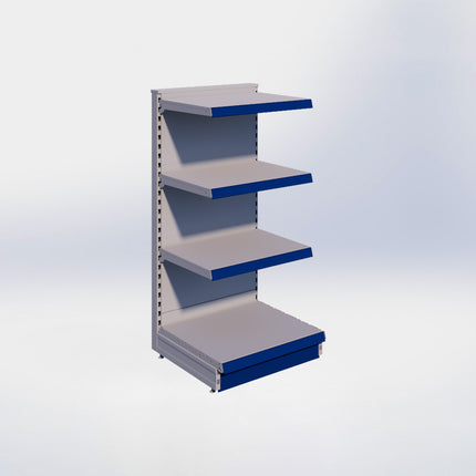 Kopstelling - H140 x B66,5 x D57 cm - 4 niveaus - Grijs