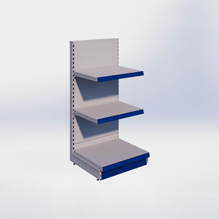 Kopstelling - H140 x B66,5 x D57 cm - 3 niveaus - Grijs