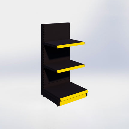 Kopstelling - H140 x B66,5 x D57 cm - 3 niveaus - Zwart