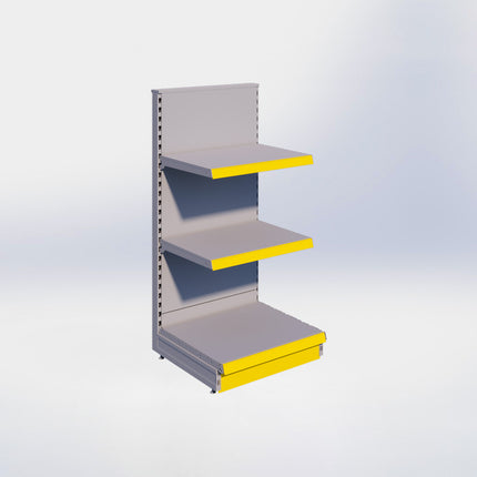 Kopstelling - H140 x B66,5 x D57 cm - 3 niveaus - Grijs