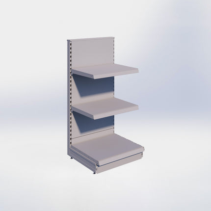 Kopstelling - H140 x B66,5 x D57 cm - 3 niveaus - Grijs